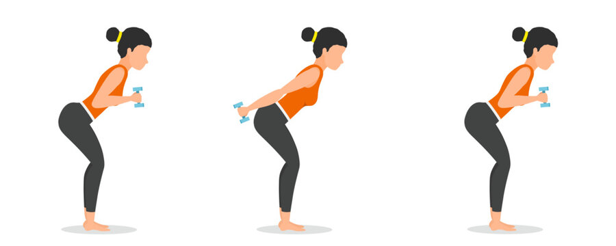 step by step dumbbell triceps kickbacks exercise tutorial