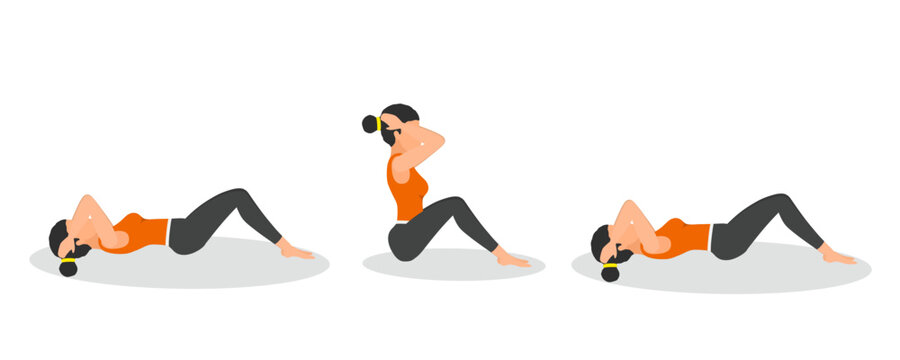 step by step crunches exercise tutorial