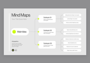 Mind Map Infographic Teplate in Modern Minimal Style