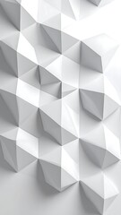 Fototapeta premium Abstract geometric wall pattern with faceted white triangles modern high resolution picture