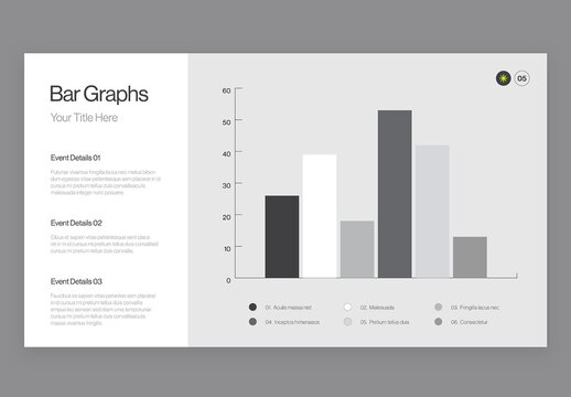 Bar Graph Chart Infographic Template in Modern Minimal Style