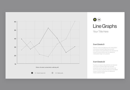 Line Graph Time Series Chart Infographic Template in Modern Minimal Style