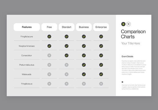 Comparison Chart Infographic Template in Modern Minimal Style