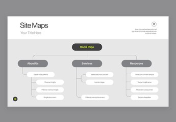 Site Map Infographic Template in Modern Minimal Style