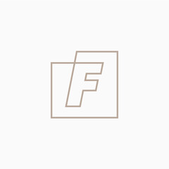 f letter mark square logo vector icon illustration