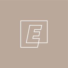 e letter mark square logo vector icon illustration