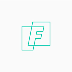 f letter mark square logo vector icon illustration