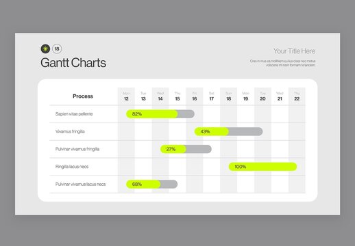 Gantt Chart Template in Modern Minimal Style
