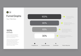 Funnel Graph Infographic Template in Modern Minimal Style