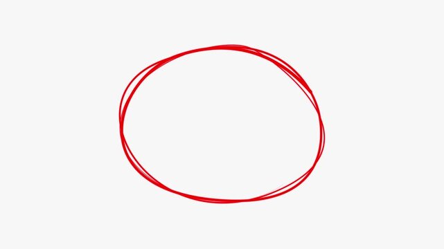 Hand Drawn Red Circle and Underline Stroke &ndash; Doodle Marker Scribble Highlight Effect, Red Highlighter Pen Sketchy Circle Drawing, Marker Pen Illustration, Transparent Background Isolated PNG