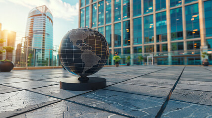 Global business neutral background with subtle world-inspired geometry, clean spatial composition, calm professional tone