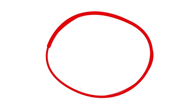 Hand Drawn Red Circle and Underline Stroke &ndash; Doodle Marker Scribble Highlight Effect, Red Highlighter Pen Sketchy Circle Drawing, Marker Pen Illustration, Transparent Background Isolated PNG