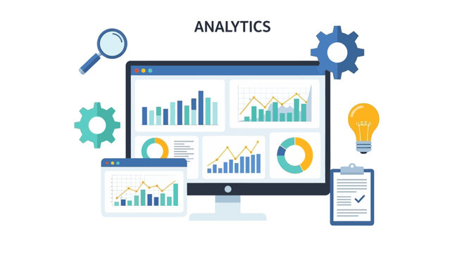 Analyzing Data Trends on a Computer Screen with Graphs and Charts - Powered by Adobe