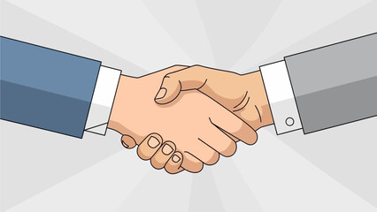 Two Professionals Shaking Hands in a Symbolic Gesture of Agreement and Partnership