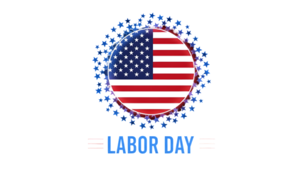 American labour day celebration isolated on transparent background