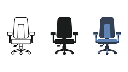Fototapeta premium Office chair illustration in various styles