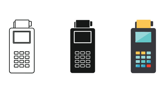 Different styles of credit card machines