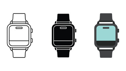 Smartwatch illustration in various design stages