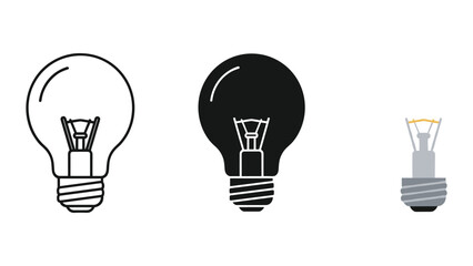 Different types of light bulb illustration