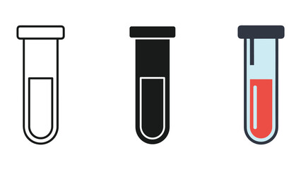 Test tubes with different contents and styles