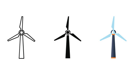 Wind turbines in different design styles