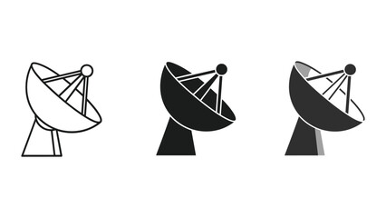 Satellite dish icons in various styles