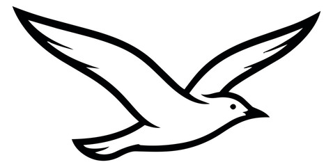 Obraz premium Minimalist line art illustration of a bird depicting flying for design projects