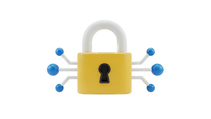 3D Cyber Security Lock with Network Connections