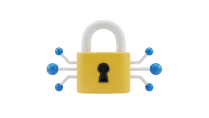 3D Cyber Security Lock with Network Connections