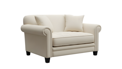 White armchair isolated on transparent background