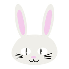 Fototapeta premium シンプルでかわいい白ウサギの顔