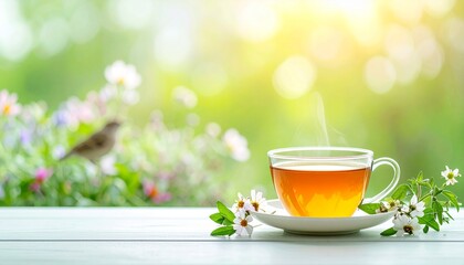 春のハーブガーデンを背景に、ハーブティーを注ぐ、または摘みたてのハーブを持つ手元のみを捉えたクローズアップシーン。
柔らかな自然光と淡いグリーンを基調とした色合いが、清潔感と安心感を演出します。
広いネガティブスペースを確保した構図で、広告コピーやブランドメッセージ配置に最適。
オーガニック、ウェルネス、ライフスタイル、季節キャンペーン向けのストックフォトです。