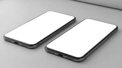 Two white rectangular objects on a gray surface