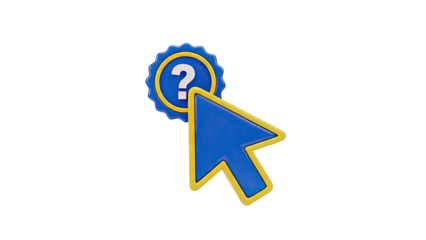 3D Cursor Icon with Question Mark Badge