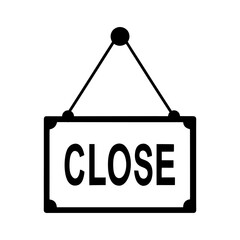 Closed Business Vector Sign Minimal Design.