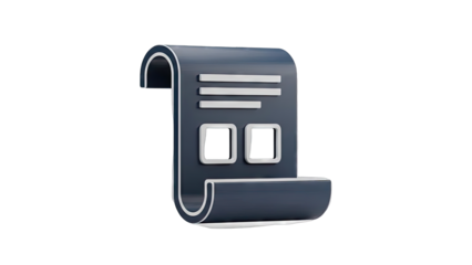 3D Render of a Digital Document Icon