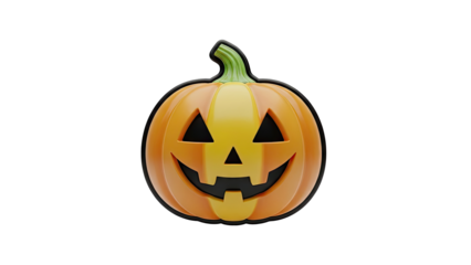 3D Render of a Happy Jack-o'-Lantern Pumpkin