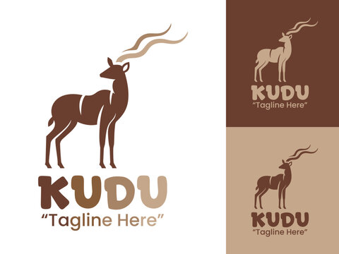 Kudu Logo Modern Minimalist Animal Symbol