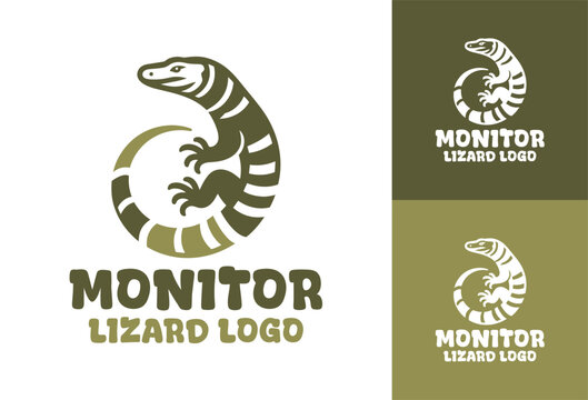 Monitor Lizard Logo Modern Minimalist Powerful Animal Identity
