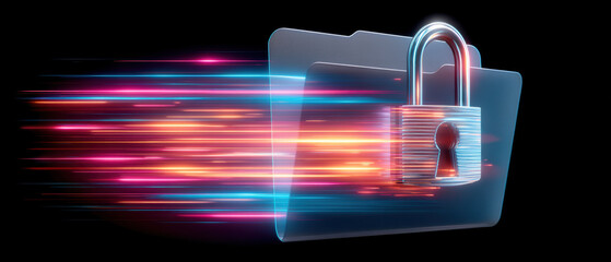 Secure data transfer with locked folder for fast digital protection and safety