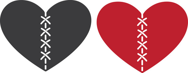 Valentine Stitched Heart Symbol Representing Healing Love, Emotion and Relationship Repair