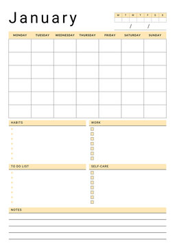 Minimalist Monthly Planner