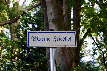 Sign Navy Cemetery in the Village Kettenburg, Lower Saxony