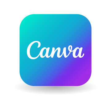 canva logo with shadow. canva icon with shadow. canva button with shadow.	