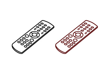 TV Remote Control Silhouette Icon Vector Illustration Isolated on White Background