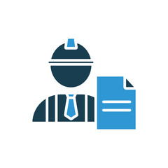contractor icons outline and Flat Style,transparent background.