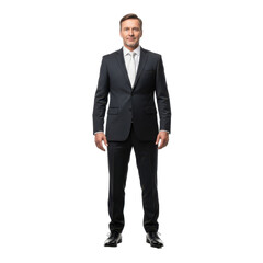 Fototapeta premium Confident Businessman Standing Black Background