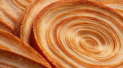 Perfectly symmetrical pizza crust displaying growth rings like ancient wood, layer caramelized in progressive gradients, captured in sharp macro
