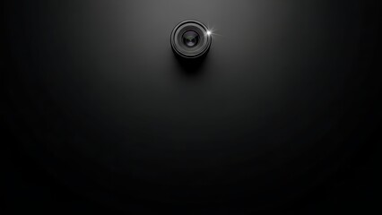 A small metallic object on a dark surface with a light shining on it