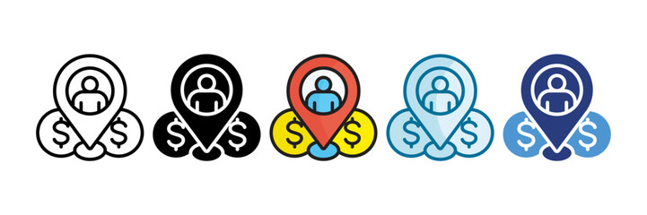 Market Positioning Icon Set Multiple Style Collection